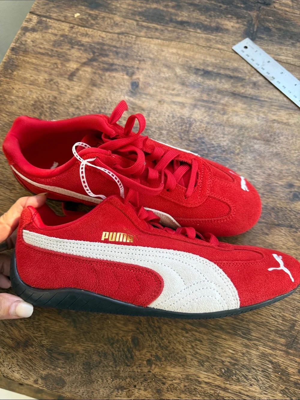 PUMA Speedcat Red Suede Sneakers Women’s US 7 Ortholite Leather Low Top NWT - Picture 3 of 8